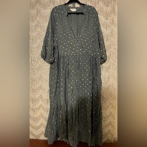 Metallic Dotted Maxi dress by Anthropologie 2x